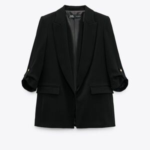 Blazer with roll up sleeves